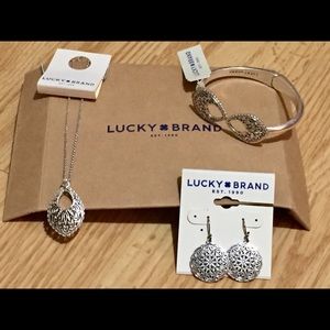 3 piece Lucky Brand silver jewelry set- NWT!